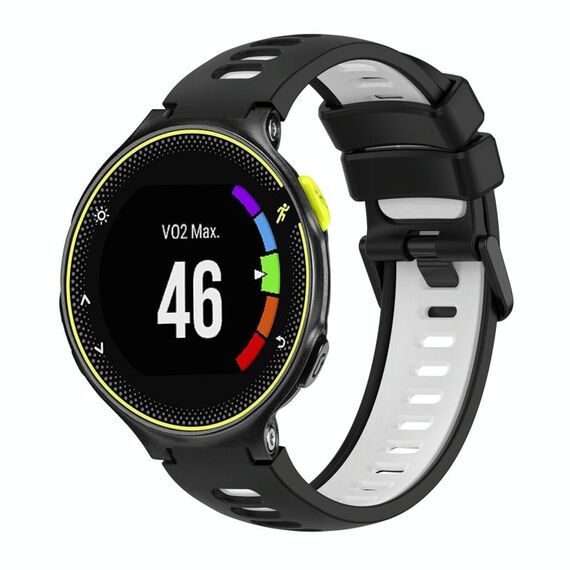 Per cinturino in silicone bicolore Garmin Forerunner 230 (nero + bianco)