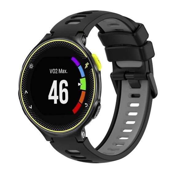 Per cinturino in silicone bicolore Garmin Forerunner 230 (nero + grigio)