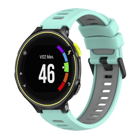 Per cinturino in silicone bicolore Garmin Forerunner 230 (verde acqua + grigio)