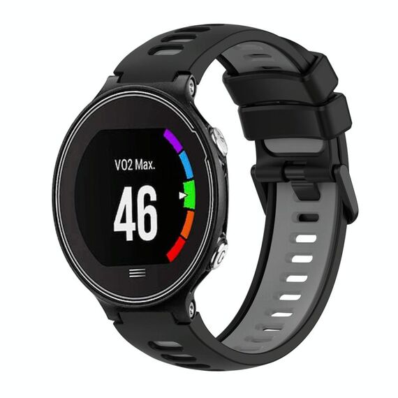 Per cinturino in silicone bicolore Garmin Forerunner 630 (nero + grigio)