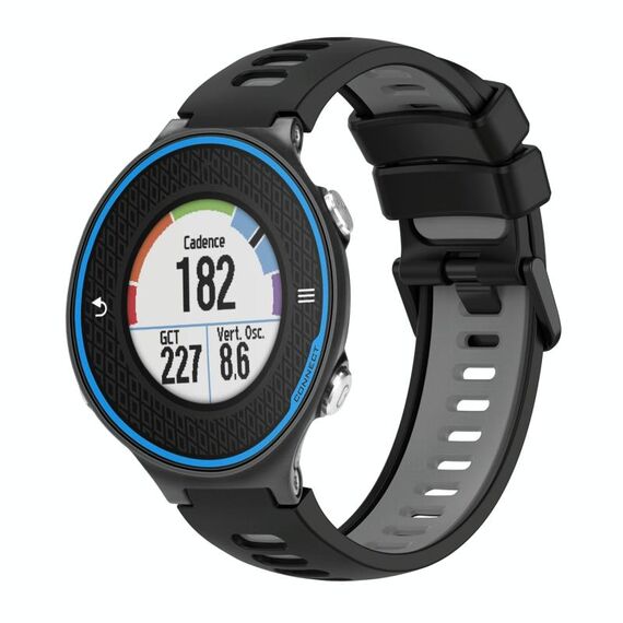 Per cinturino in silicone bicolore Garmin Forerunner 620 (nero + grigio)