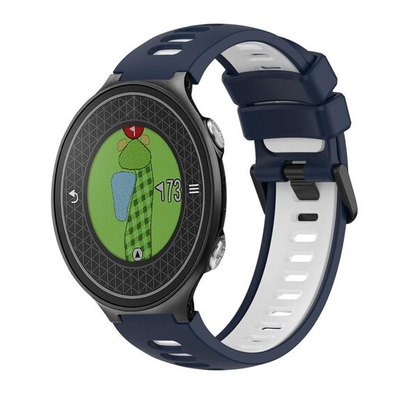 Per cinturino in silicone bicolore Garmin Approach S6 (blu notte + bianco)