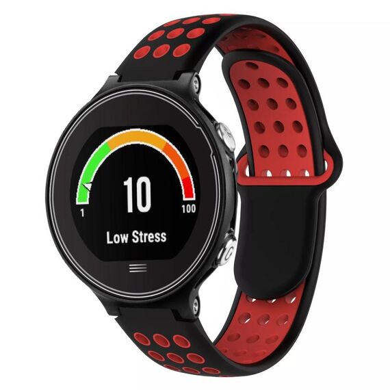 Per Garmin Forerunner 630 cinturino in silicone traspirante perforato bicolore (nero + rosso)