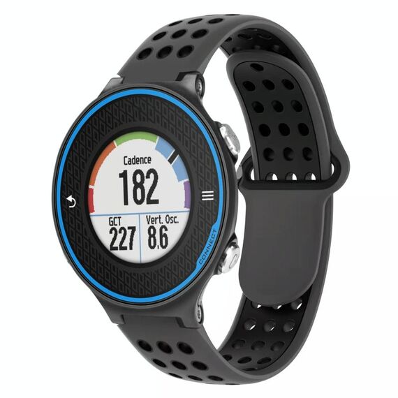 Per Garmin Forerunner 620 cinturino in silicone traspirante perforato bicolore (grigio + nero)