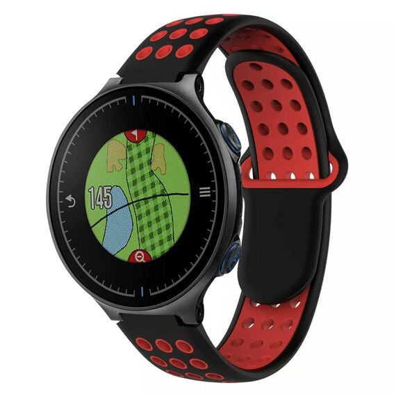 Per Garmin Approach S5 Cinturino in silicone traspirante perforato bicolore (nero + rosso)