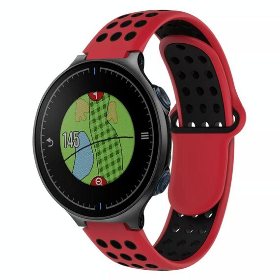 Per Garmin Approach S5 Cinturino in silicone traspirante perforato bicolore (rosso + nero)