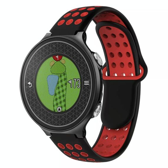 Per Garmin Approach S6 Cinturino in silicone traspirante perforato bicolore (nero + rosso)