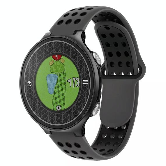 Per Garmin Approach S6 Cinturino in silicone traspirante perforato bicolore (grigio + nero)