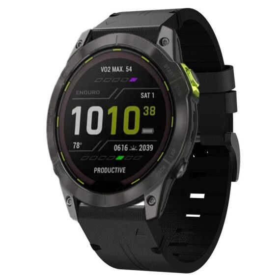 Per Garmin Enduro 2 26mm Cinturino in pelle con fibbia in acciaio (nero)