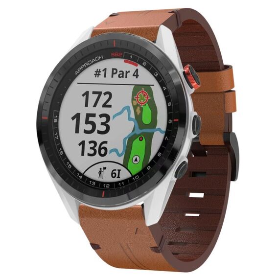 Per Garmin Approach S62 Cinturino per orologio con fibbia in acciaio da 22 mm (marrone)