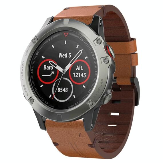 Per cinturino con fibbia in acciaio Garmin Quatix 5 22 mm (marrone)