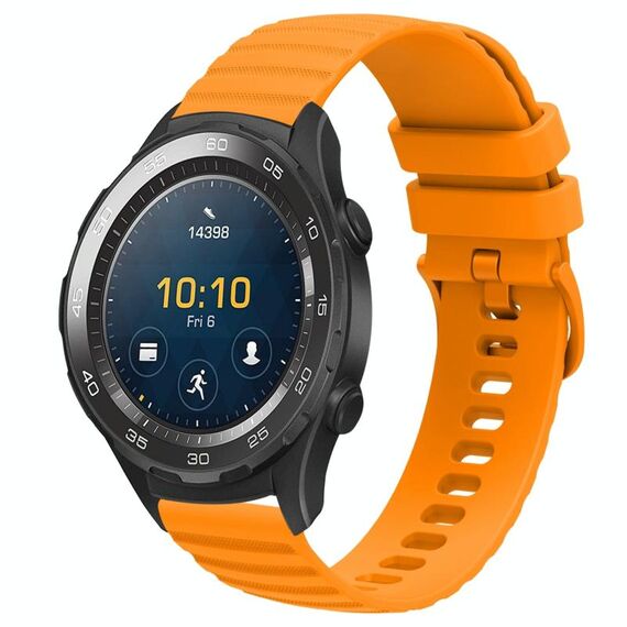 Per Huawei Watch 2 Cinturino in silicone a tinta unita con motivo a punti ondulati da 20 mm (giallo)