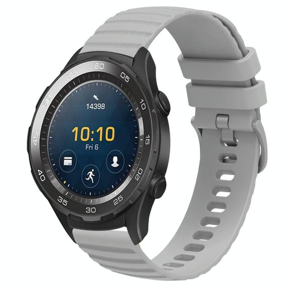 Per Huawei Watch 2 Cinturino in silicone tinta unita con motivo a pois ondulato da 20 mm (grigio)