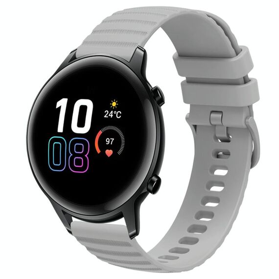 Per Honor Magic Watch2 42mm 20mm Cinturino in silicone tinta unita con motivo a punti ondulati (grigio)