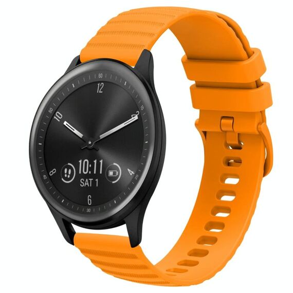 Per Garmin Vivomove Sport Cinturino per orologio in silicone tinta unita con motivo a punti ondulati da 20 mm (giallo)