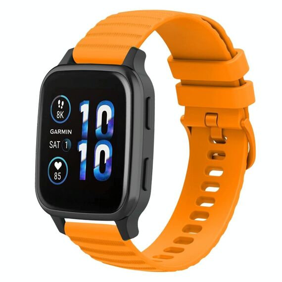 Per Garmin Forerunner Sq2 Music Cinturino per orologio in silicone tinta unita con motivo a punti ondulati da 20 mm (giallo)