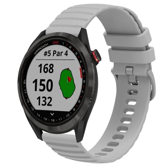 Per Garmin Approach S40 Cinturino per orologio in silicone a tinta unita con motivo a punti ondulati da 20 mm (grigio)