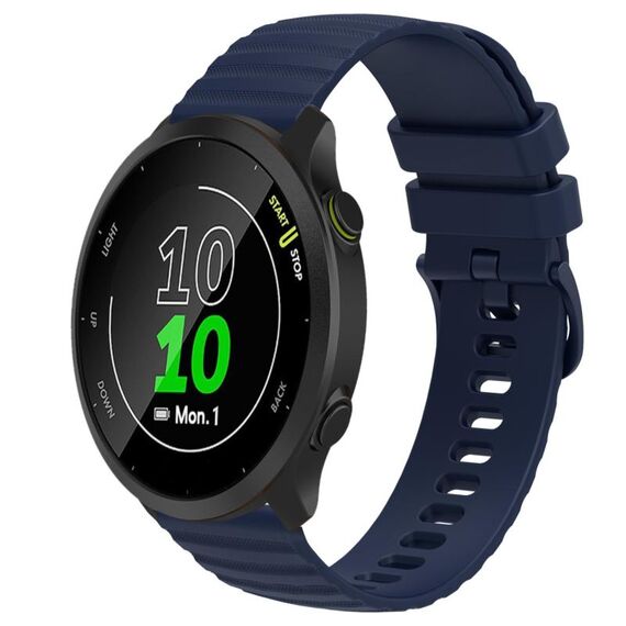 Per Garmin Forerunner 158 Cinturino per orologio in silicone tinta unita con motivo a punti ondulati da 20 mm (blu navy)