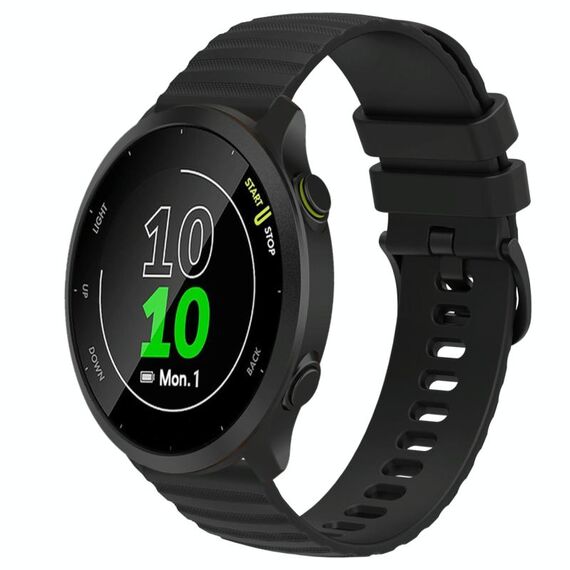 Per Garmin Forerunner 158 Cinturino per orologio in silicone tinta unita con motivo a punti ondulati da 20 mm (nero)