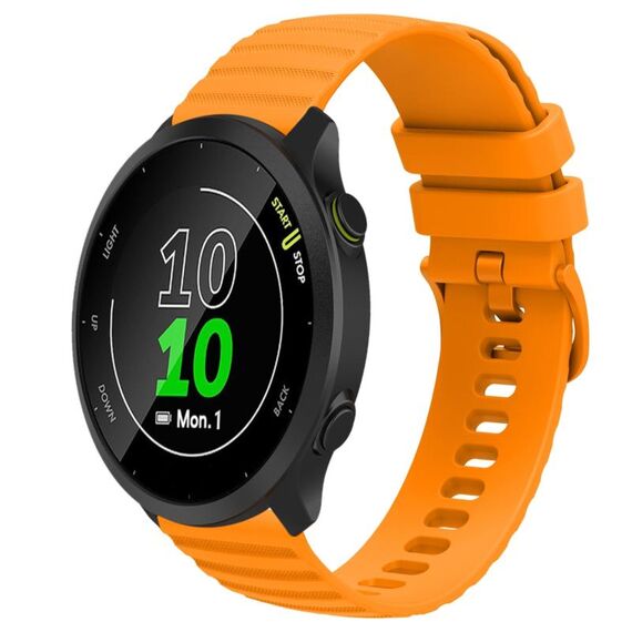 Per Garmin Forerunner 158 Cinturino per orologio in silicone tinta unita con motivo a punti ondulati da 20 mm (giallo)