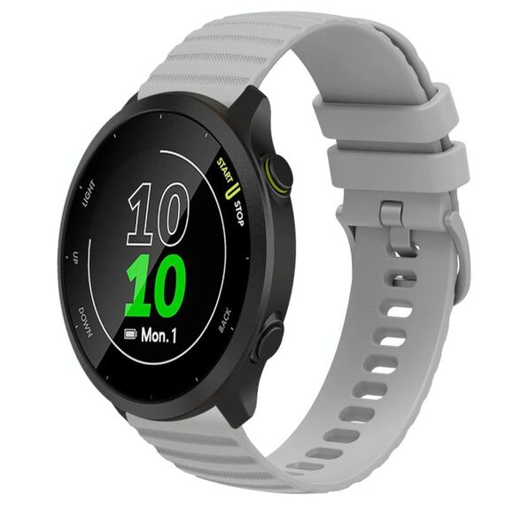 Per Garmin Forerunner 158 Cinturino per orologio in silicone tinta unita con motivo a punti ondulati da 20 mm (grigio)