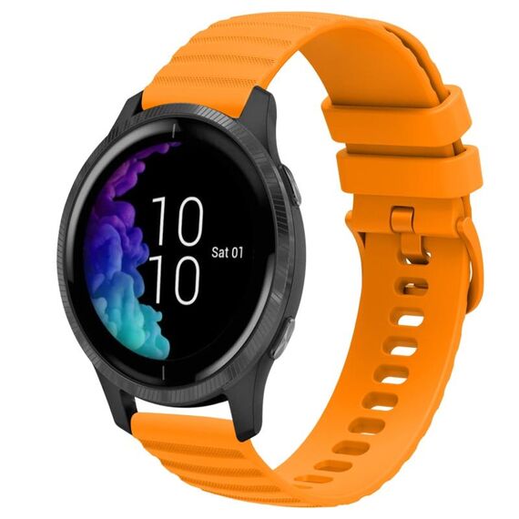 Cinturino per orologio in silicone tinta unita con motivo a punti ondulati da 20 mm Garmin Venu (giallo)