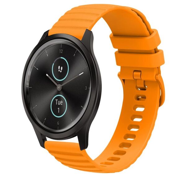 Per cinturino in silicone tinta unita con motivo a punti ondulati da 20 mm stile Garminmove (giallo)