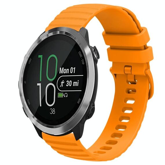 Per Garmin Forerunner 645 Music Cinturino per orologio in silicone tinta unita con motivo a punti ondulati da 20 mm (giallo)