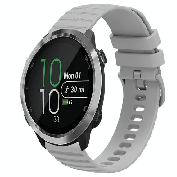 Per Garmin Forerunner 645 Music Cinturino per orologio in silicone tinta unita con motivo a punti ondulati da 20 mm (grigio)