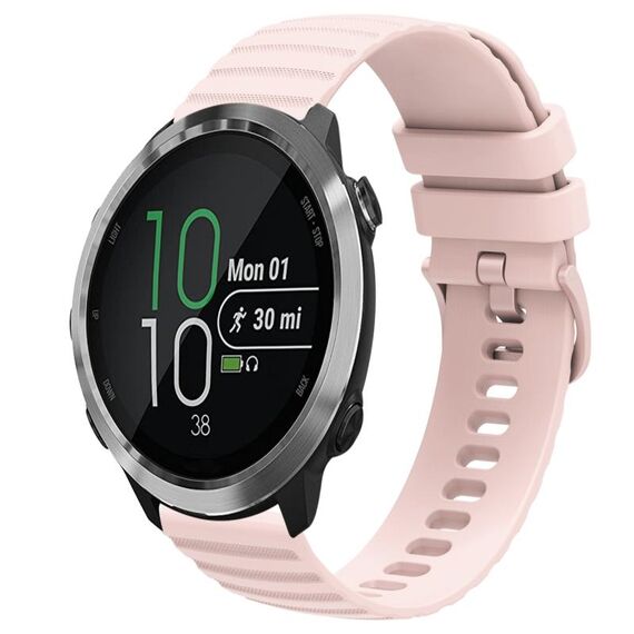 Per Garmin Forerunner 645 Music Cinturino per orologio in silicone tinta unita con motivo a punti ondulati da 20 mm (rosa)