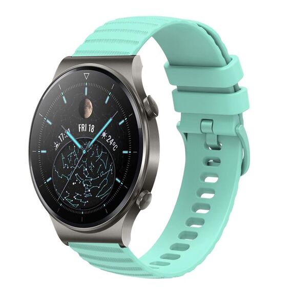 Per Huawei GT2 Pro 22mm cinturino in silicone tinta unita con motivo a pois ondulato (verde acqua)