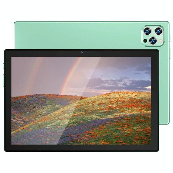 Tablet PC per chiamate telefoniche P60 4G, 10,1 pollici, 4 GB + 64 GB, Android 8.0 MTK6797 Deca Core 2,1 GHz, doppia SIM, supporto GPS, OTG, WiFi, BT (verde)