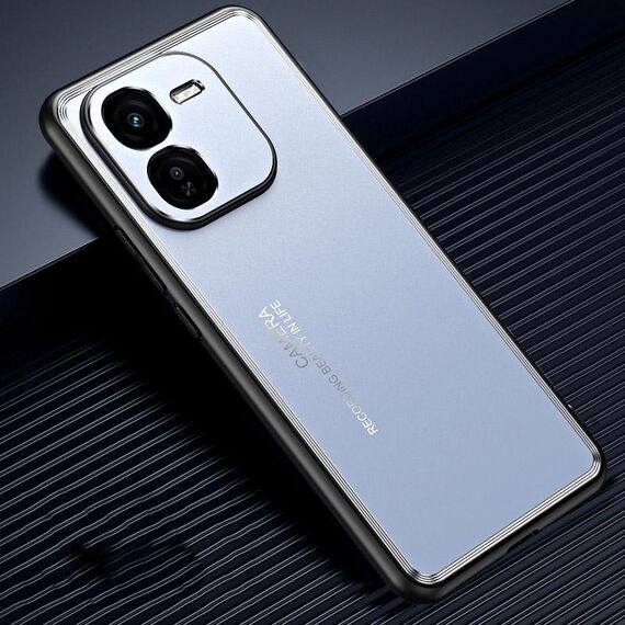 Custodia per telefono in metallo satinato per vivo iQOO Z9x (blu)