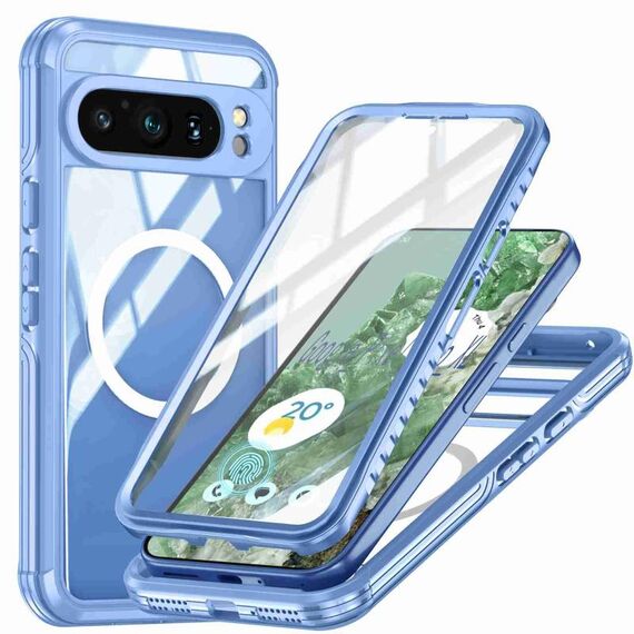 Per Google Pixel 9 Pro XL RedPepper Custodia per telefono impermeabile IP54 trasparente (blu)