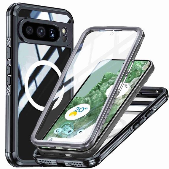 Custodia impermeabile trasparente IP54 Life per Google Pixel 9 Pro XL RedPepper (nera)