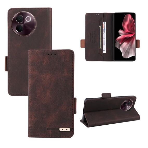 Custodia per telefono in pelle con chiusura magnetica per vivo V30e (marrone)