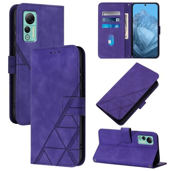 Per Ulefone Note 14 Custodia a tracolla in pelle con stampa 3D (viola)