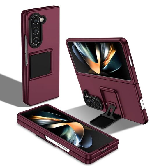 Per Samsung Galaxy Z Fold6 5G Custodia pieghevole tridimensionale per PC (vino rosso)