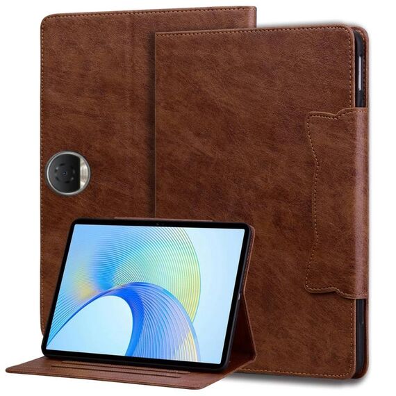Custodia per tablet in pelle con fibbia Cat per Honor Pad 9 (marrone)