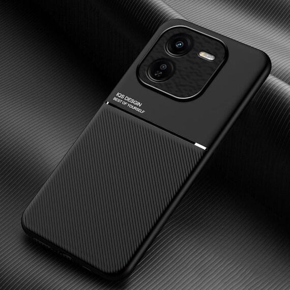 Per vivo iQOO Z9x Classic Tilt Strip Grain Magnetico Antiurto PC + Custodia per telefono in TPU (Nero)