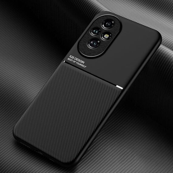 Per Honor 200 Classic Tilt Strip Grain Magnetico Antiurto PC + Custodia per telefono in TPU (Nero)