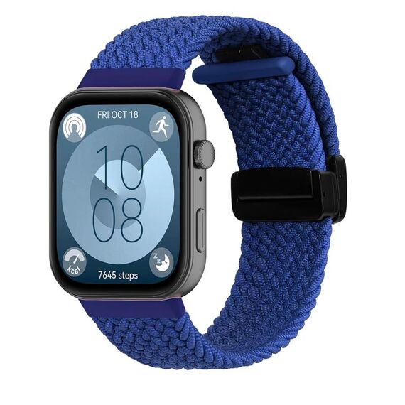 Per Huawei Watch Fit3 cinturino intrecciato con fibbia pieghevole magnetica (blu)