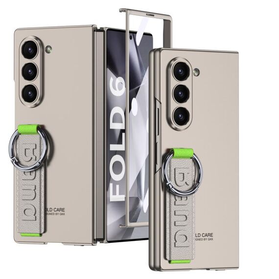 Per Samsung Galaxy Z Fold6 GKK Integrated Accurate Hole Side Wrist Strap Ring Phone Case (grigio titanio)