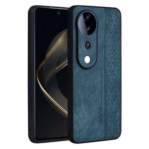 Custodia per telefono con sensazione di pelle in rilievo AZNS 3D per vivo S19 Pro (verde scuro)