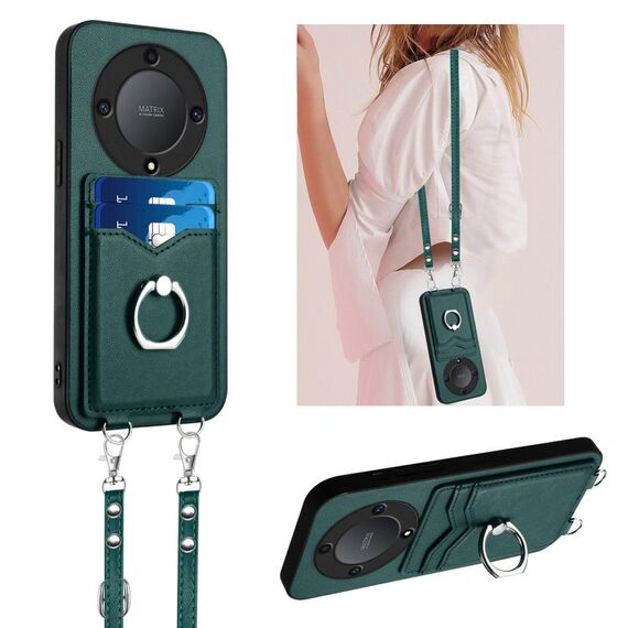 Per Honor X9a / Magic5 Lite R20 Custodia per cellulare con anello in corda a tracolla (verde)