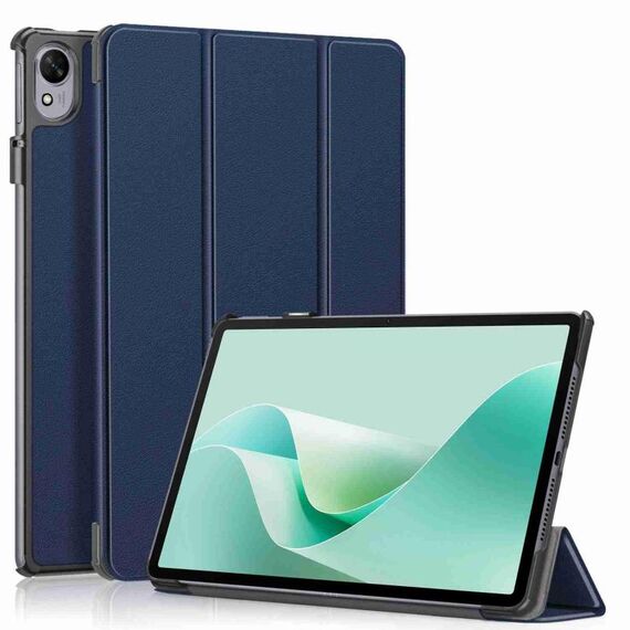 Custodia per tablet in pelle intelligente con supporto a 3 pieghe Custer Texture per Huawei MatePad 11.5S (blu scuro)