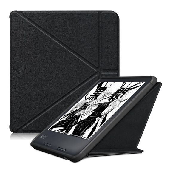 Per Kobo Libra Colour 2024 Custodia per tablet intelligente in TPU con deformazione a tinta unita (nero)
