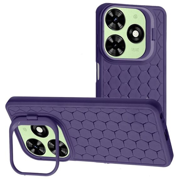 Per Infinix Smart 8 Custodia per telefono in TPU con supporto per lenti radianti a nido d'ape (viola)