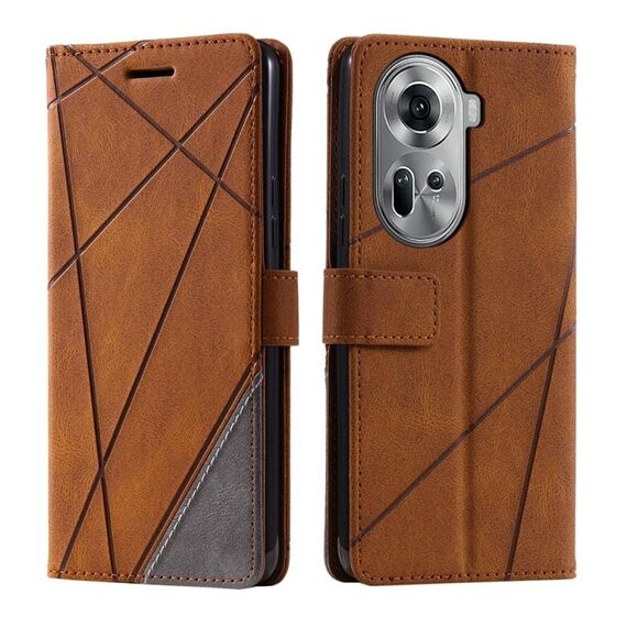 Per OPPO Reno11 Pro Custodia per telefono in pelle con giunture Global Skin Feel (marrone)