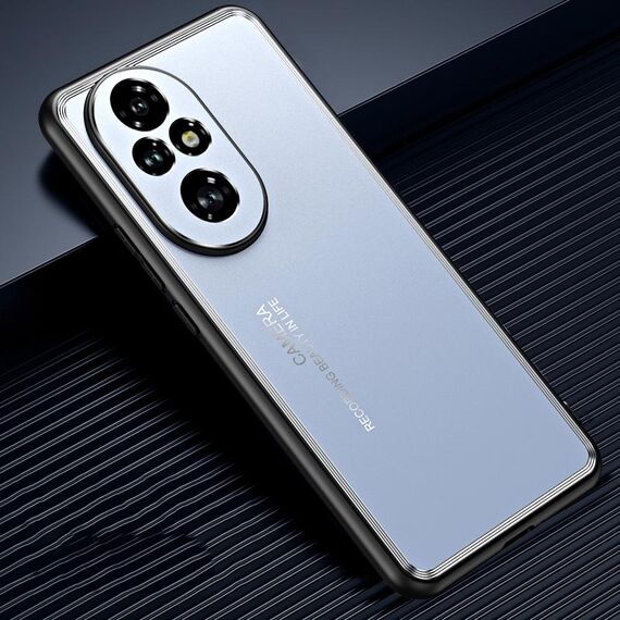 Custodia per telefono in metallo satinato per Honor 200 (blu)